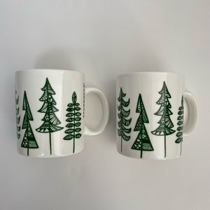 Starbucks Coffee Mug GreenTrees 2015 Rare Holiday